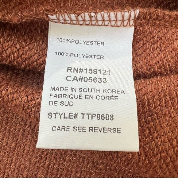 Trisha Tyler NWT Rust Orange Brown Cowl Neck Sweater Petite Small - Picture 10 of 11
